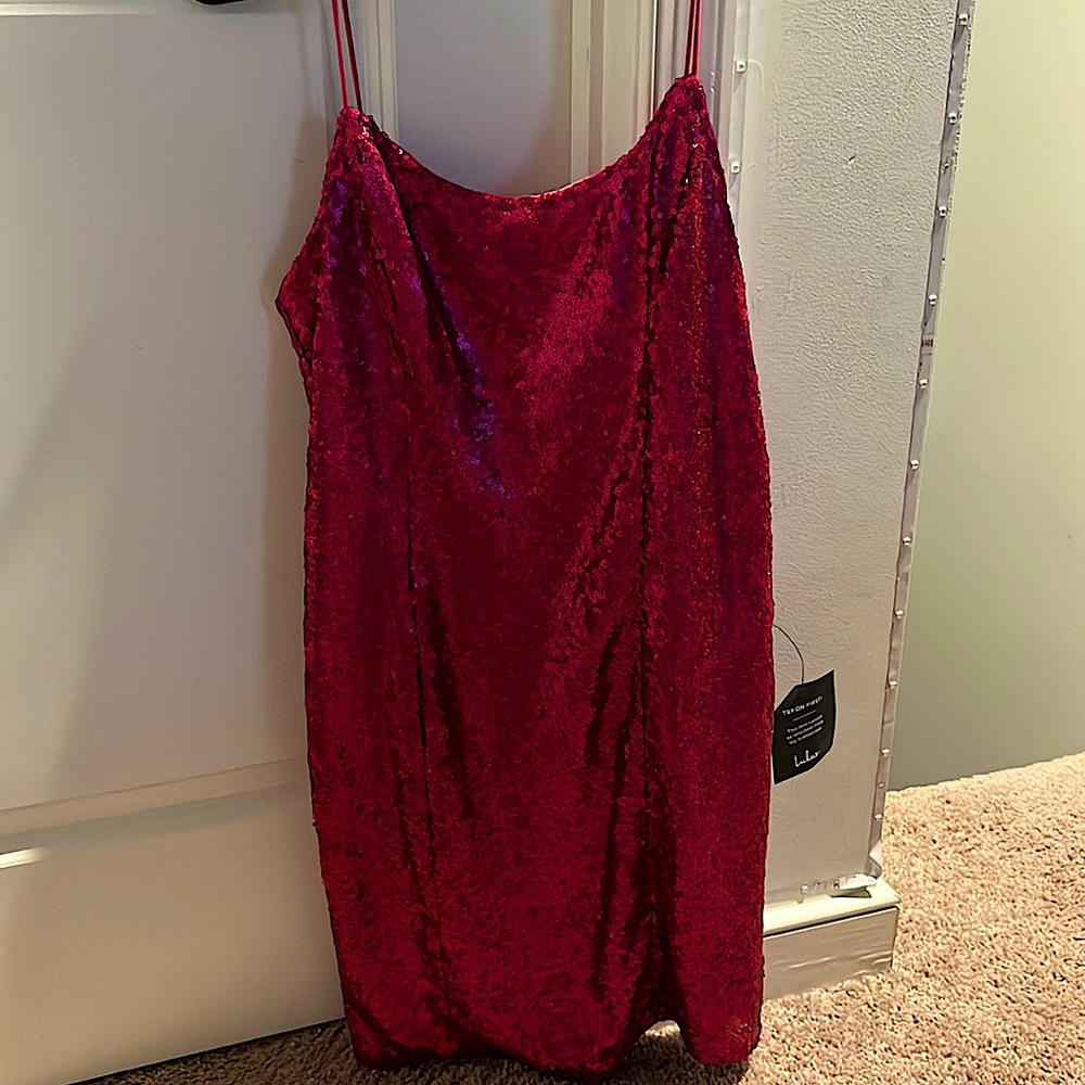 NEW Lulus Pink Sequin Dress Size Large
